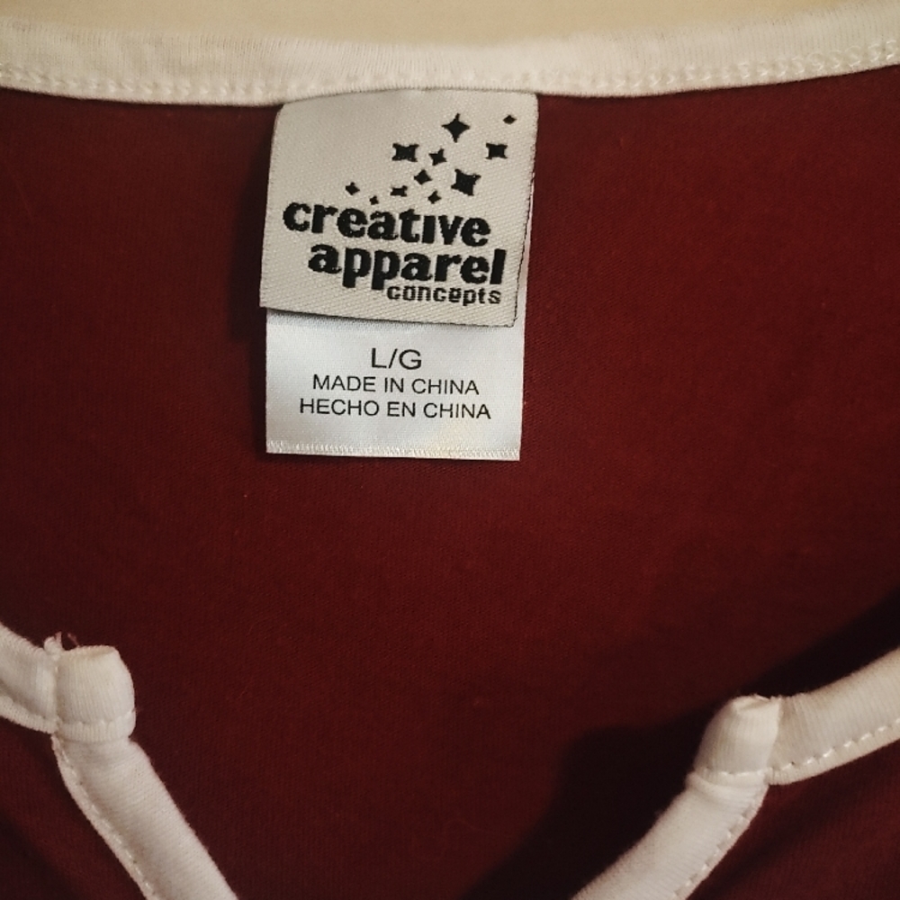 Women's Red and White Razorback Top - Picture 2 of 3